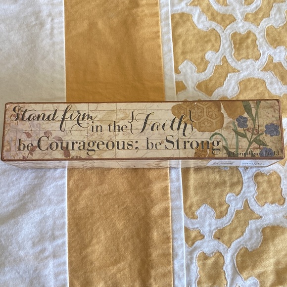 NWT Christine Adolph Give Faith decorative wood block. - Picture 2 of 11